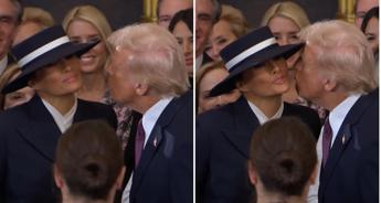 Trump, il saluto con ‘non bacio’ a Melania – Video