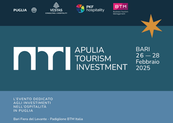 Turismo, ‘Apulia Tourism Investment 2025’ dal 26 al 28 febbraio a Fiera del Levante Bari